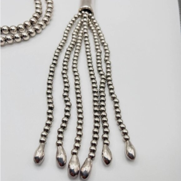 NWT Uno De 50 Jellyfish Long Statement Beaded Necklace Tassel BOLO Silver Plated - Picture 12 of 16